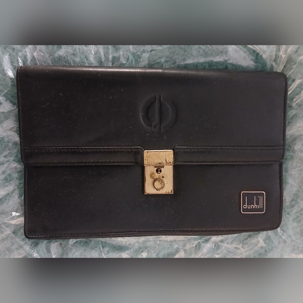Dunhill Classic Black Briefcase with Gold Lock